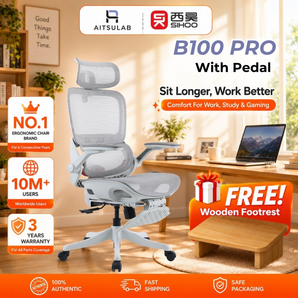 Sihoo B100 Pro Full Mesh Ergonomic Office เก้าอี้ 3D Headrest เก้าอี้สําหรับเล่นเกม Kerusi Pejabat S