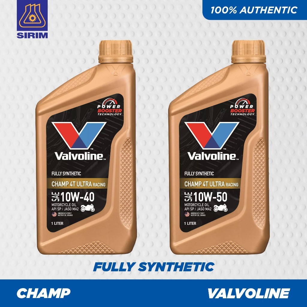 VALVOLINE CHAMP 4T ULTRA RACING 10W40 10W50 น้ํามันเครื่องสังเคราะห์แท้ (1L) SIRIM
