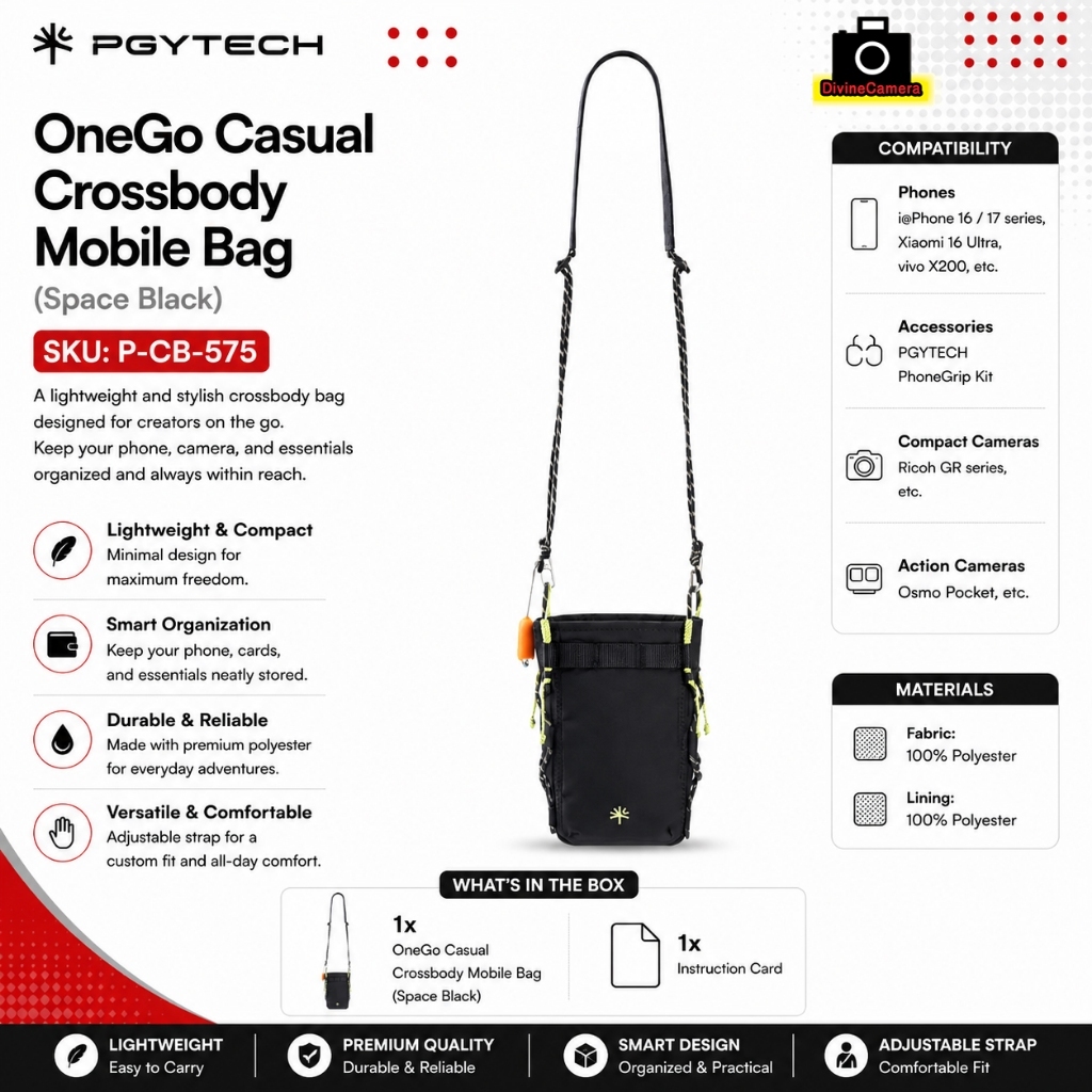 PGYTECH OneGo กระเป๋าสะพายข้างลําลอง