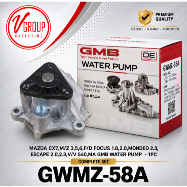 MAZDA CX7,M/Z 3,5,6,F/D FOCUS 1.8,2.0,MONDEO 2.3,ESCAPE 2.0,2.3,V/V S40,MA GMB ปั๊มน้ํา (GWMZ-58A)-1