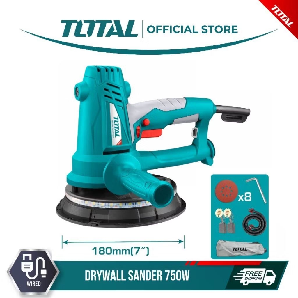 Total Drywall Sander ไฟ LED ความเร็วตัวแปร 750W TDWS7501
