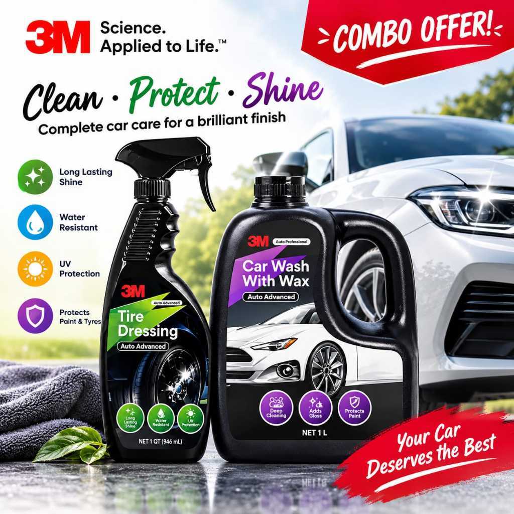 [ข้อเสนอพิเศษ] 3M Car Wash w Wax & 3M Tyre Dressing