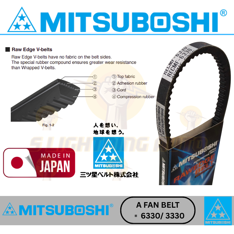 (6330/ 3330) FAN BELT MITSUBOSHI RECMF 3330 6330 (13 X 815) (A_BELT)