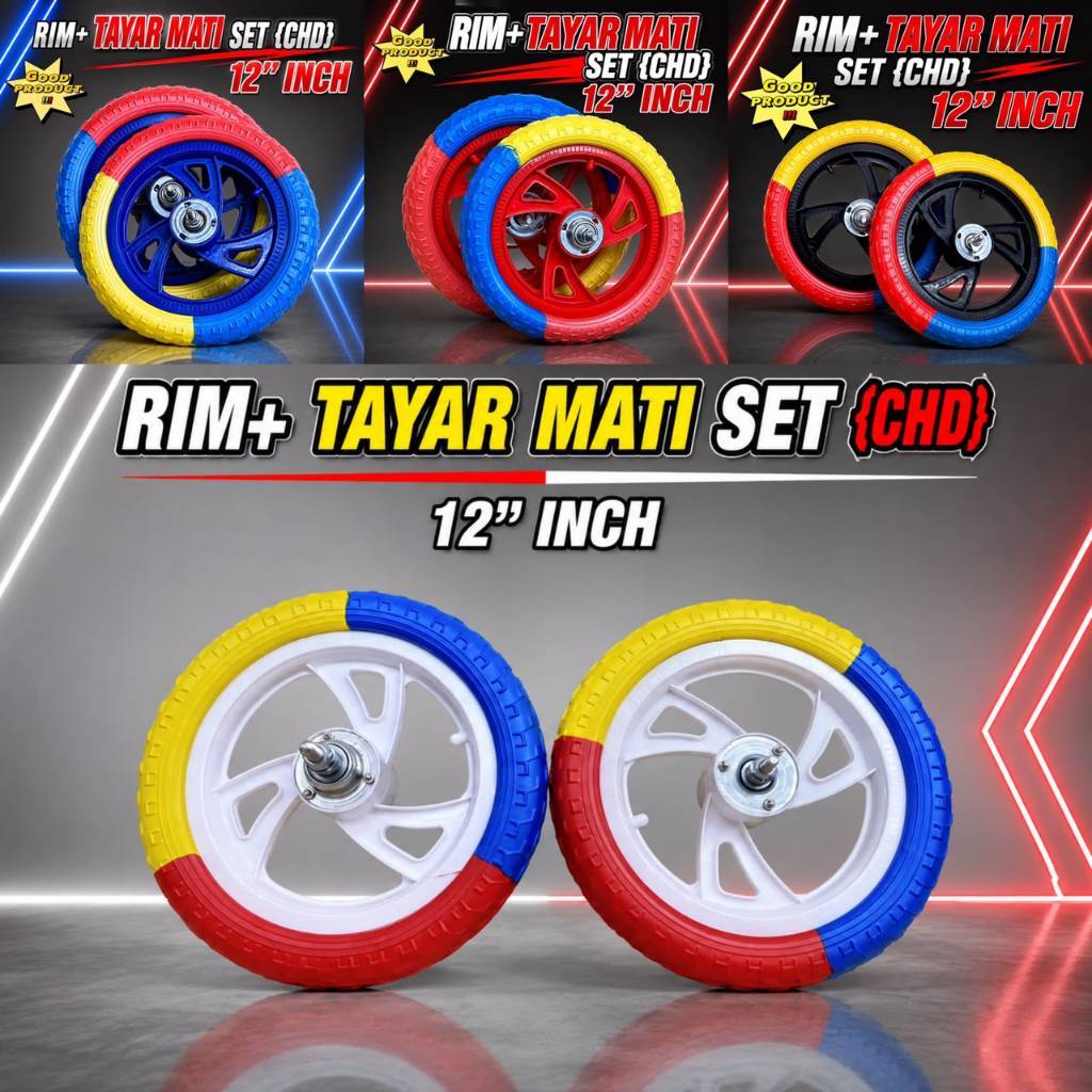 PVC RIM 12"/14"/16" DEAD TAYAR RIM / PVC RIM SET PVC RIM BASIK TAYAR MATI