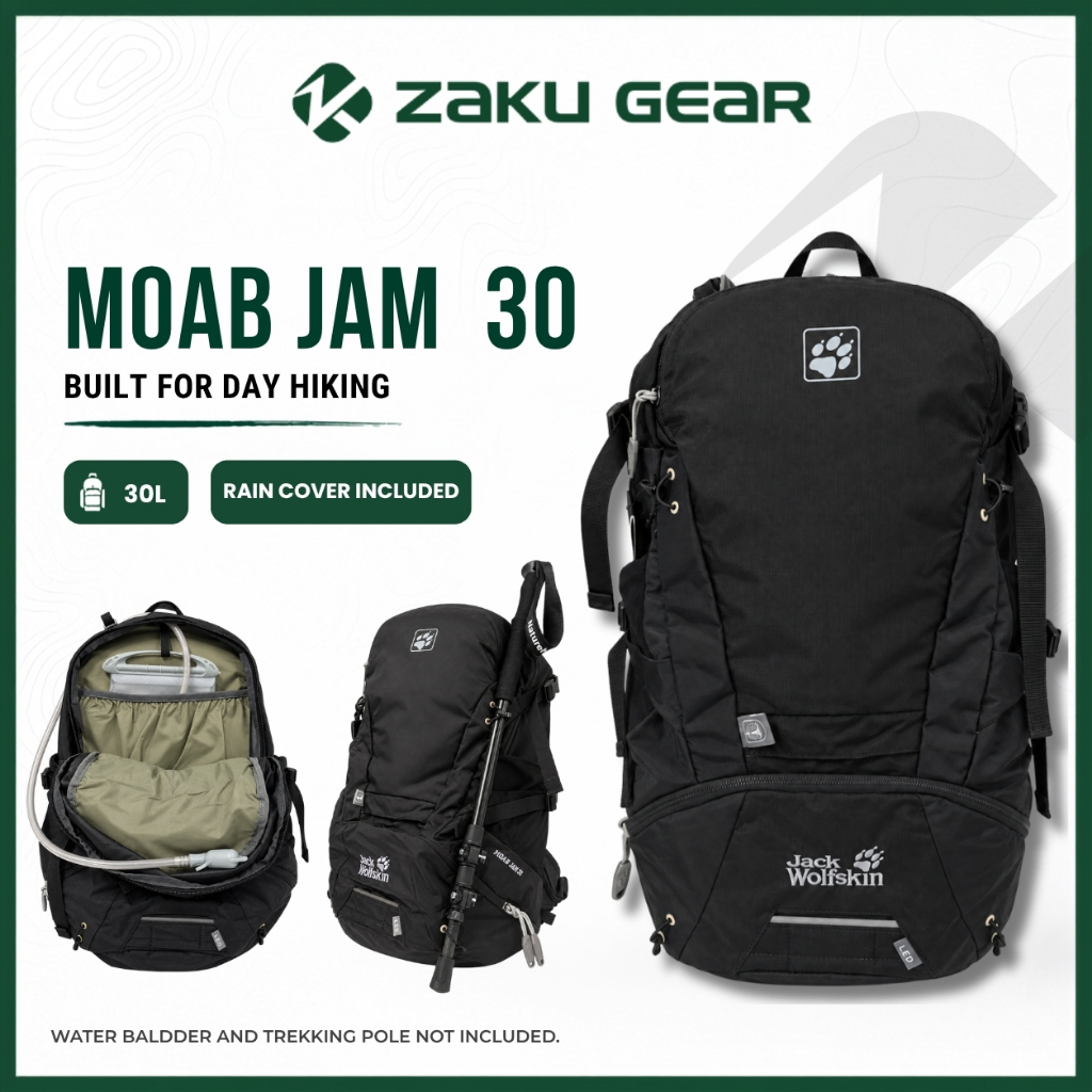 [Jack Wolfskin] Moab Jam 30 (30 Litre) กระเป๋าเป้สะพายหลัง - สําหรับการเดินทางกลางแจ้งเดินป่า - ผ้าคลุมกันฝนกระเพาะปัสสาวะน้ํากันน้ํา