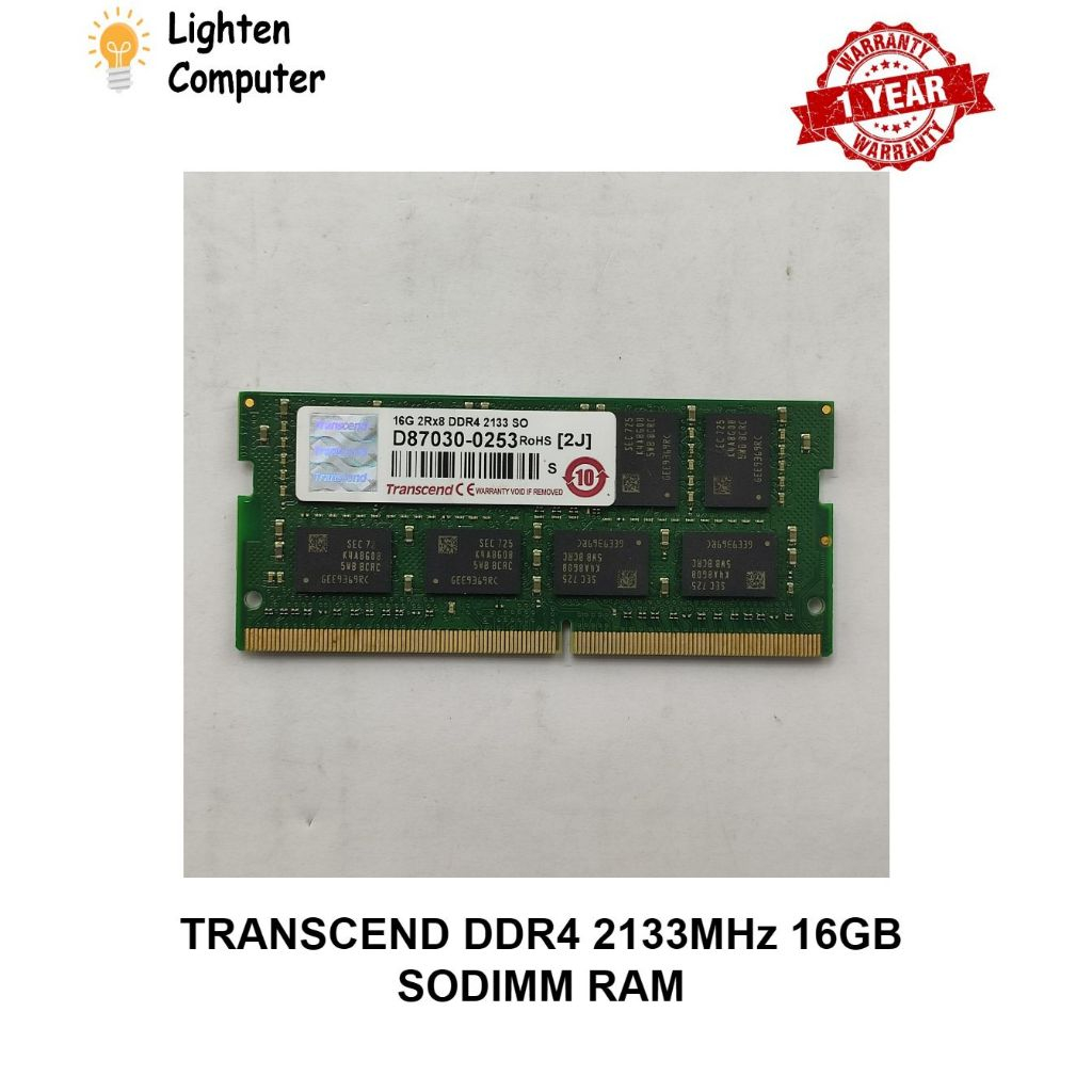 USED TRANSCEND DDR4 2133MHz 16GB PC4 2133 LAPTOP RAM SODIMM RAM