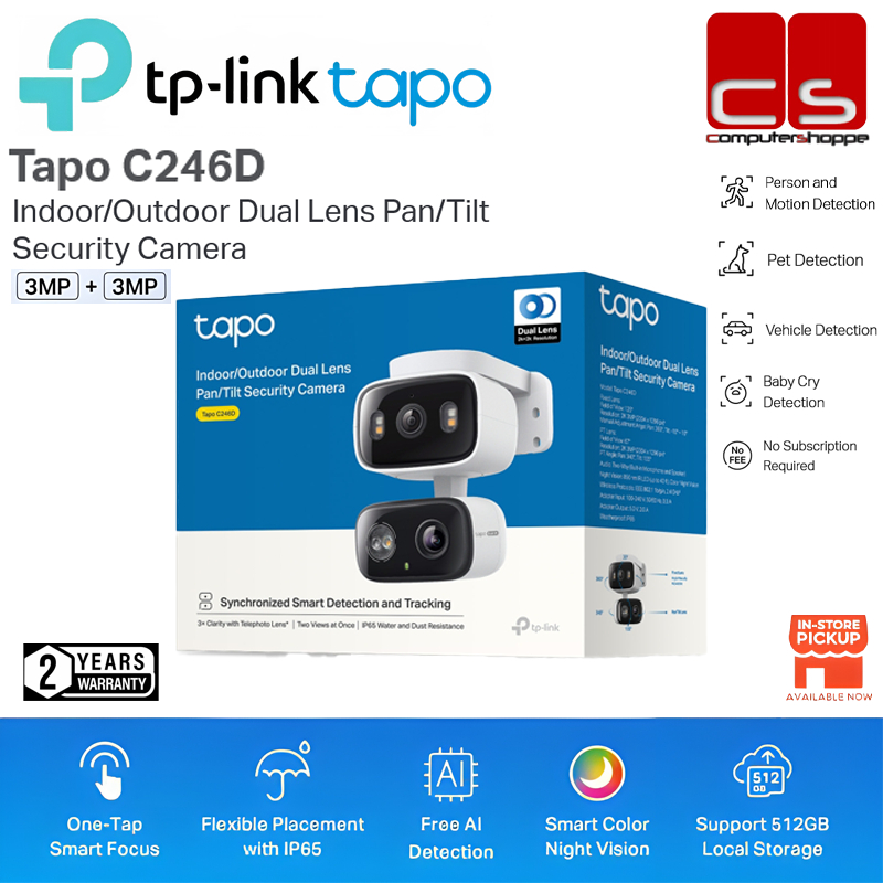 TP-LINK Tapo C246D Indoor/ Outdoor Dual Lens Pan/Tilt Security Camera