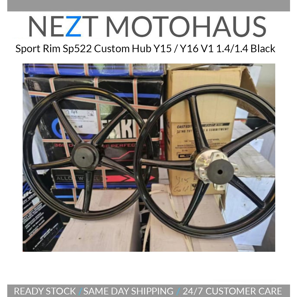 Sport Rim Sp522 Custom Hub Y15 / Y16 V1 1.4 / 1.4 สีดํา