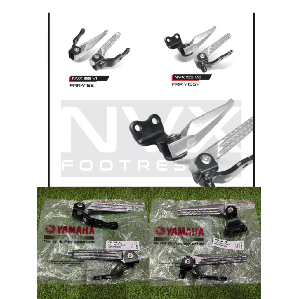 (NVX V1 V2) YAMAHA NVX155 V2 NVX V2 FOOTREST พร้อมชุดอุปกรณ์เสริม PEMIJAK KAKI BELAKANG