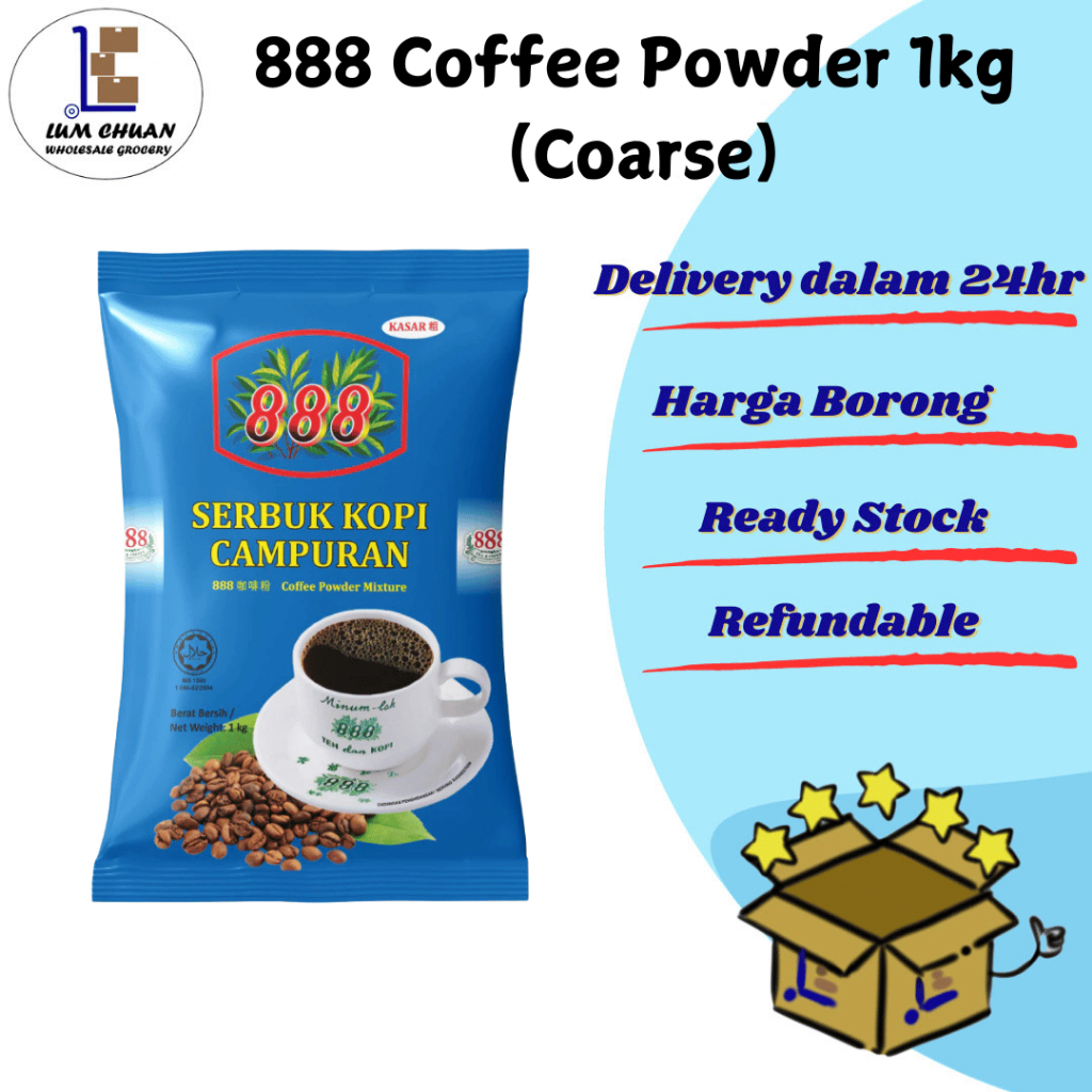 888 ผงกาแฟ (1KG) - หยาบ / Serbuk Kopi Campuran - คาซาร์ (1กก.)