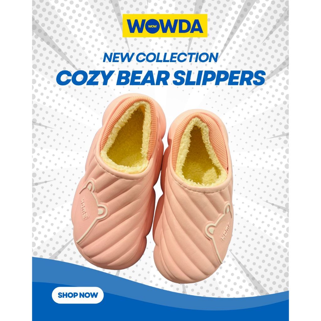 Cosy Bear Slipper ในร่มสําหรับผู้ชายและผู้หญิง