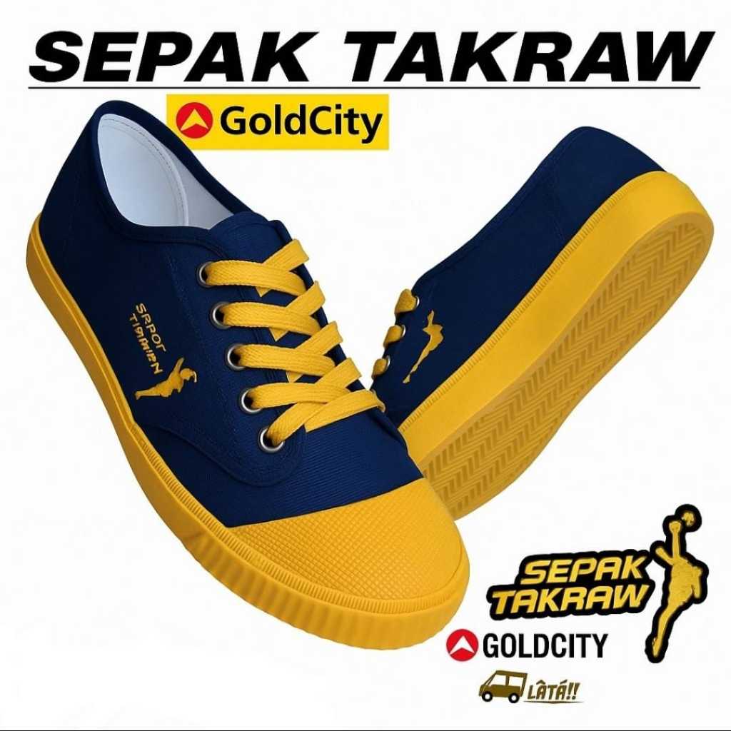 [ขนาด 38-45] รองเท้า SEPAK TAKRAW GOLD CITY รองเท้าตะกร้อ Kasut Sepak ตะกร้อ GOLD CITY