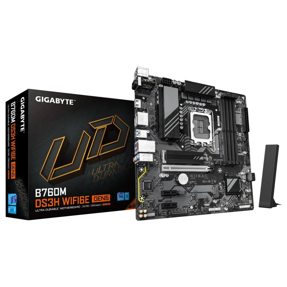 GIGABYTE B760M DS3H WIFI6E GEN5 mATX เมนบอร์ด Intel LGA1700