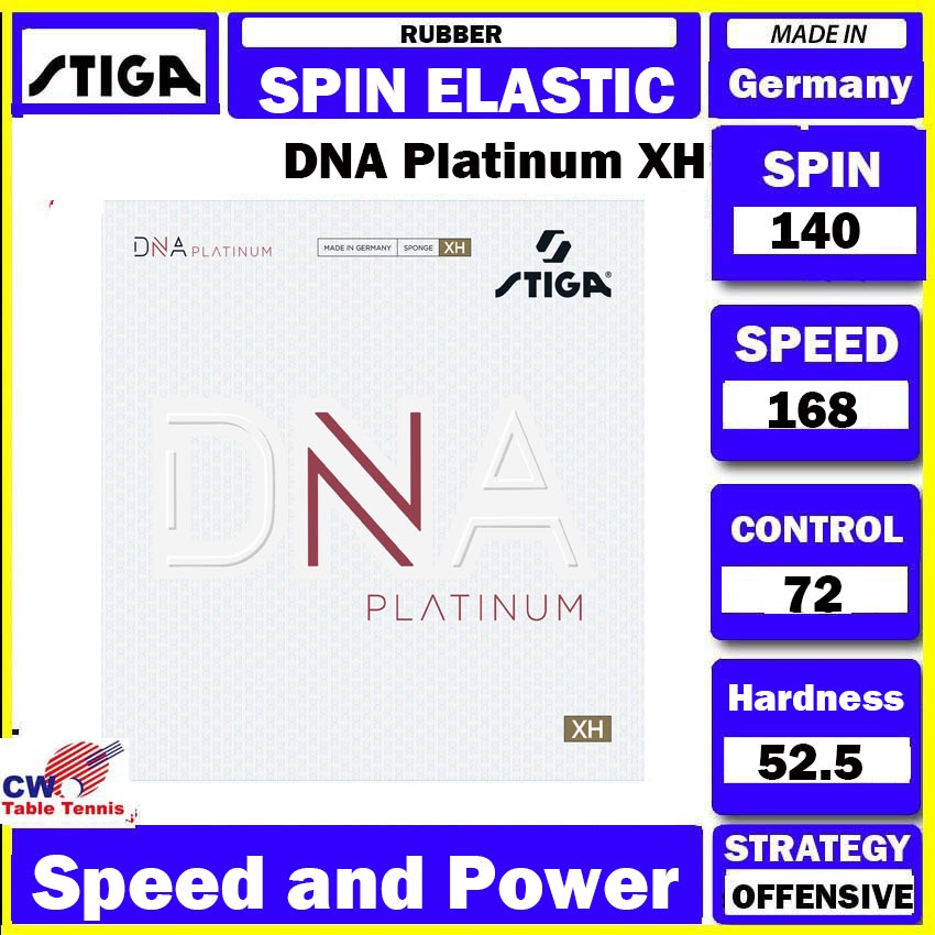 STIGA DNA Platinum XH SPIN -Elastic Inverted Rubber ยางปิงปอง Getah แผ่น ITTF ได้รับการอนุมัติ
