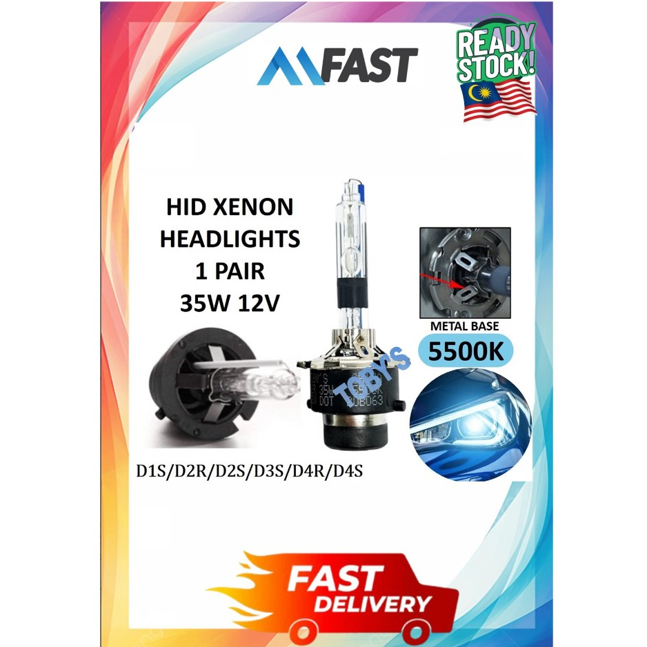 2PCS SUPER BRIGHT HID XENON TOBYS D1S D2S D2R D3R D3S D4S D4R 5500K