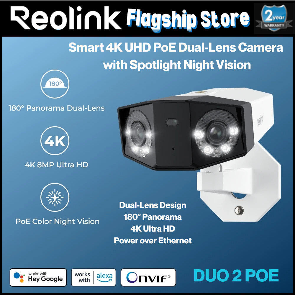 Reolink DUO 2 PoE 4K 8MP Dual Lens Outdoor Security Protection Human Animal Car Detect Security Came