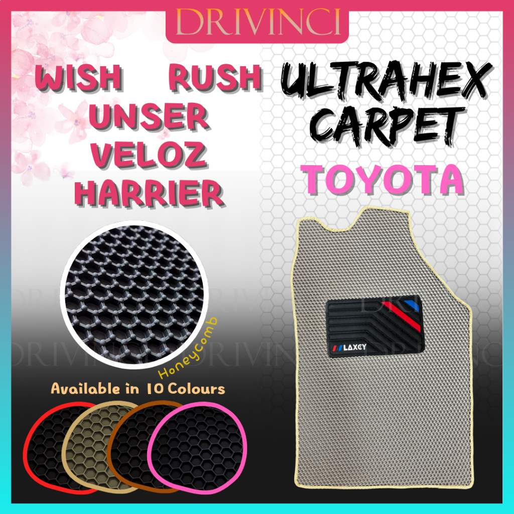 TOYOTA Harrier XU10 XU30 XU60 XU80 Rush F700 F800 Unser Veloz Wish AE10 AE20 รังผึ้ง UltraHex พรมปูพ