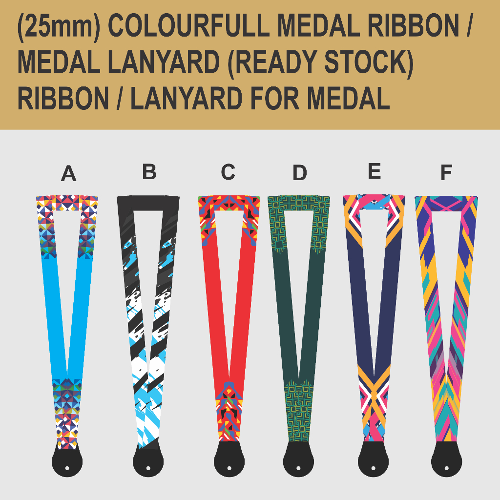 (25มม.) COLOURFULL MEDAL RIBBON / MEDAL LANYARD RIBBON / LANYARD สําหรับ MEDAL