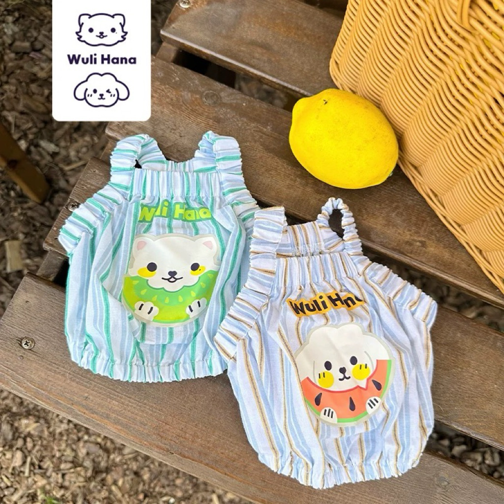 Wuli Hana Watermelon Wuli Hana Wuli Hana Summer Melon Vest Pet Cat Dog Pet Camisole เสื้อผ้า Wuli Ha