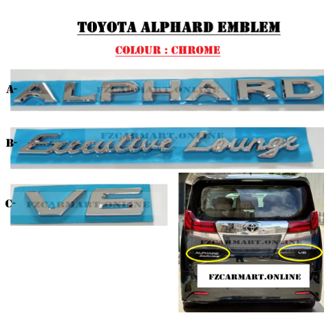 TOYOTA ALPHARD EXECUTIVE LOUNGE V6 EMBLEM LOGO-(ABS)