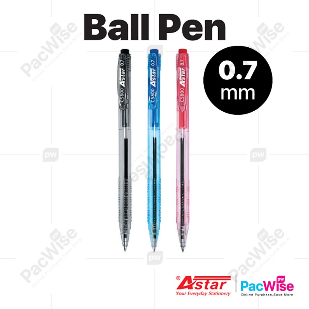 Astar CS800 Ball Pen 0.7mm Pen Bola Fine Point Smooth Writing Pen สีดํา/น้ําเงิน/แดง (1 ชิ้น)