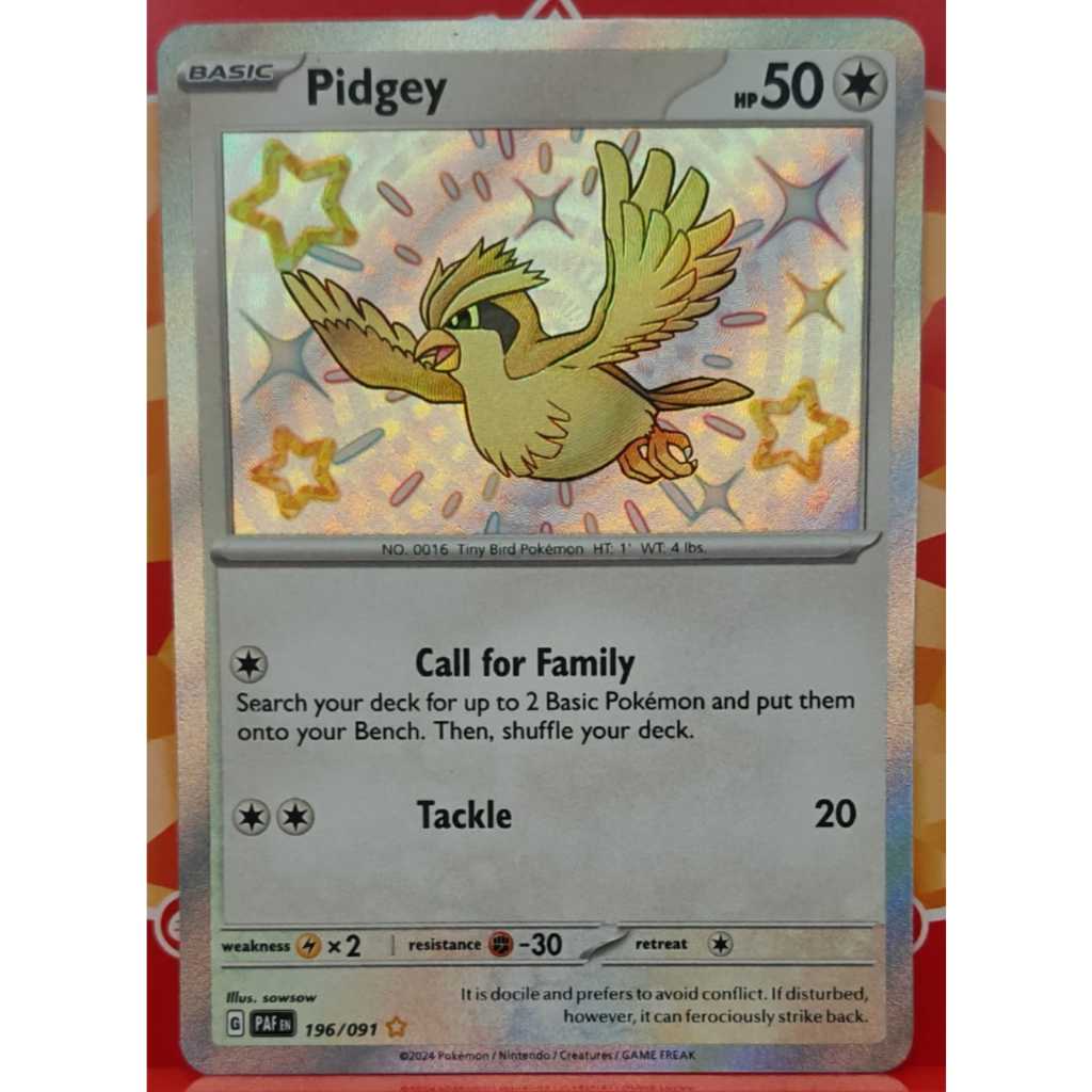 Pidgey -196/091 / Shiny SV: Paldeen Fates (PAF)