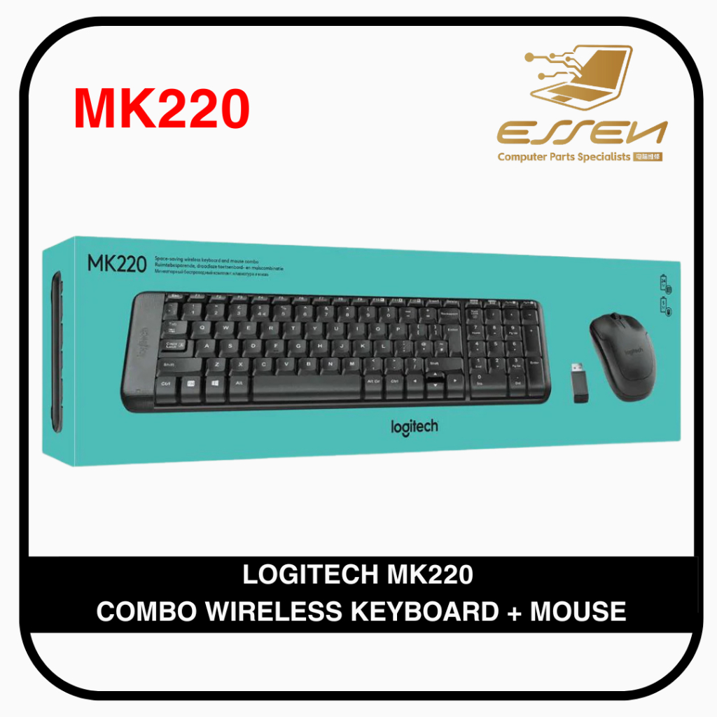 LOGITECH MK220 COMBO WIRELESS คีย์บอร์ด + เมาส์