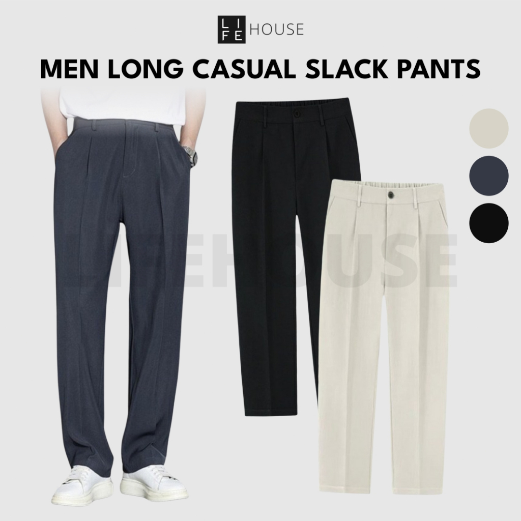 [1000COIN REBATE] Men Slack Pants Straight Cut [M-3XL] Seluar Slack Lelaki Seluar Panjang Long Pants