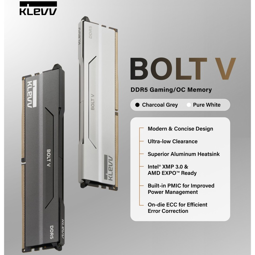 KLEVV BOLT V [32GB (2x16GB)] DDR5 6000MHz CL28 DUAL MEMORY KIT