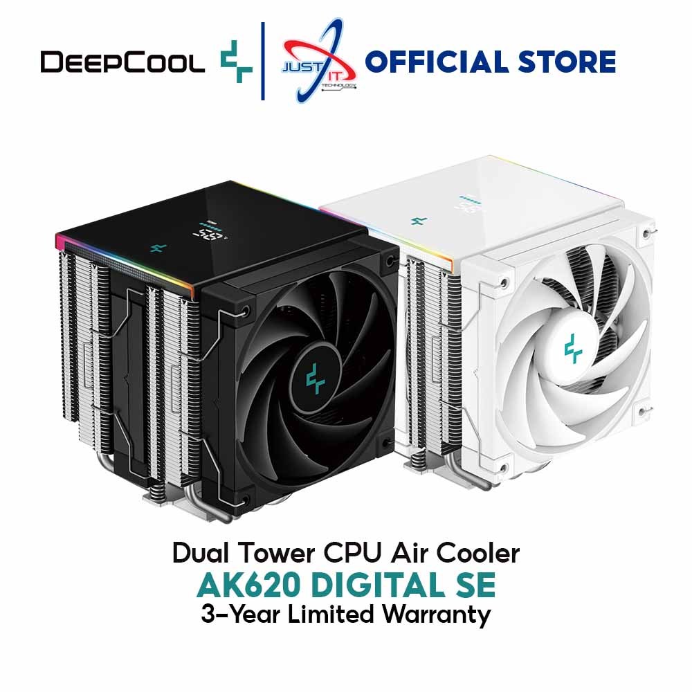 DEEPCOOL AK620 DIGITAL SE DUAL TOWER CPU AIR COOLER - สีดํา / สีขาว