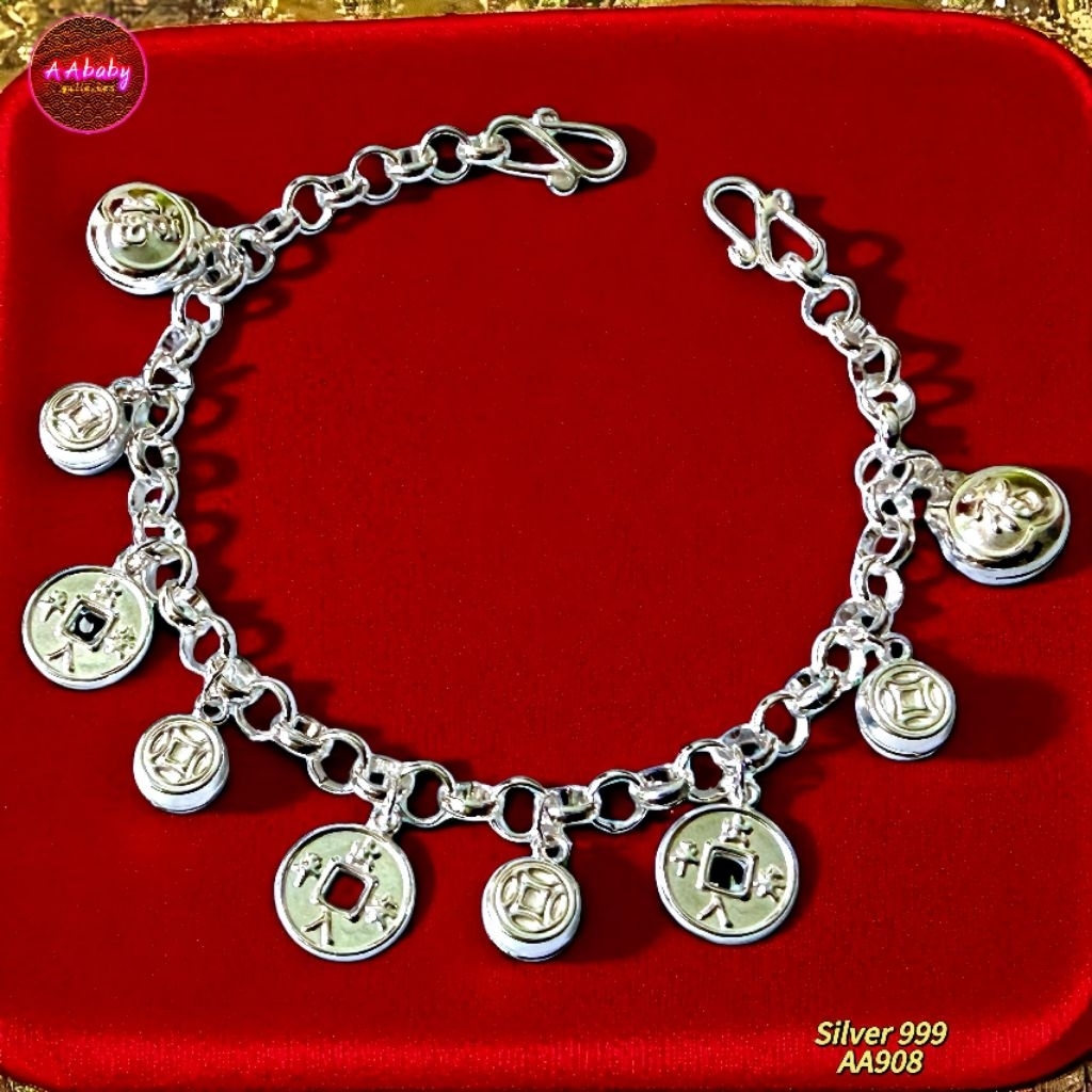 AAbaby Galleries AA908 Baby S999 Silver Anklet Bracelet เด็กสาว九平 链脚Rantai Kaki/Gelang Bayi