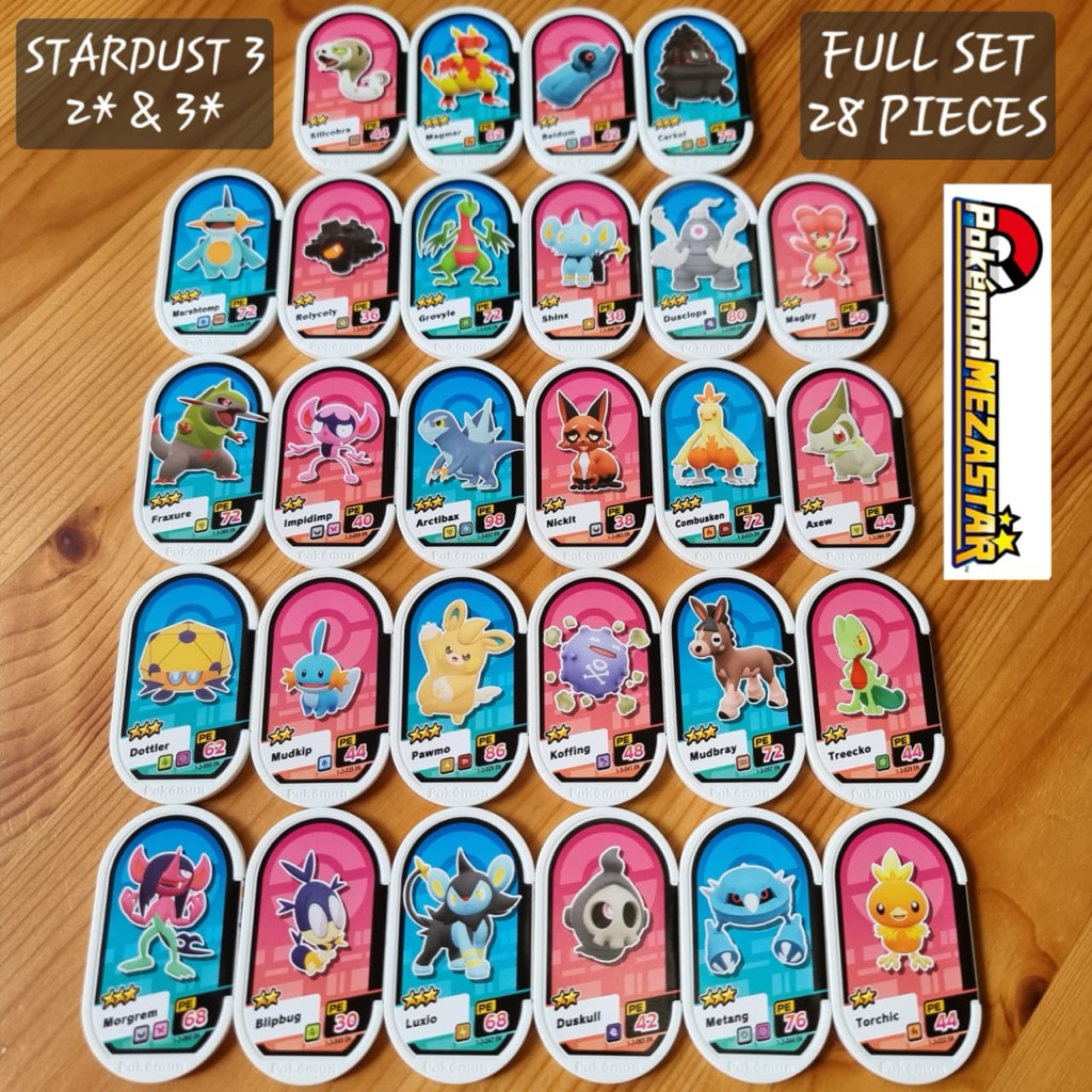 Pokemon Meezastar Stardust 3 FULL SET 2 Stars & 3 Stars - 28 ชิ้น