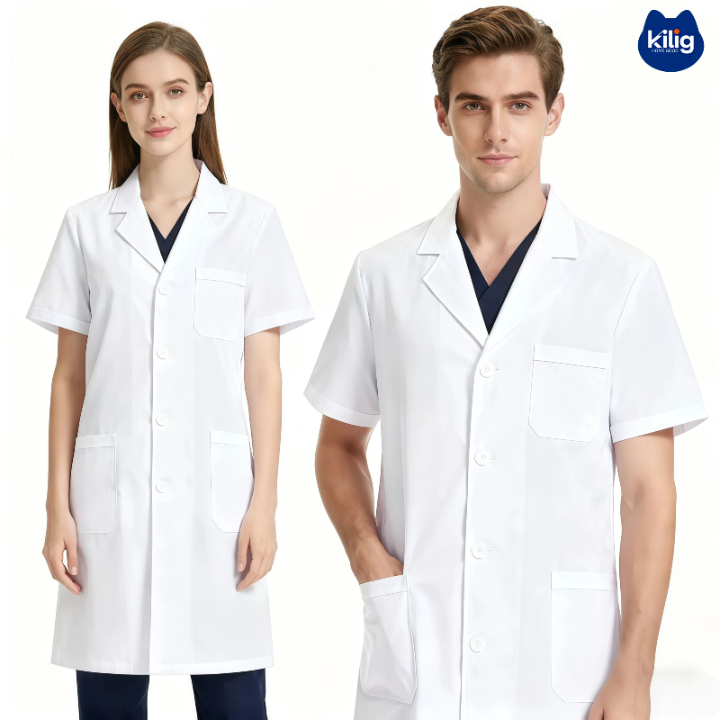 Lab Coat / White Coat-แขนยาว/ชุดหมอ/Doc coat S-XXXL กระดุมปลายแขน All Size