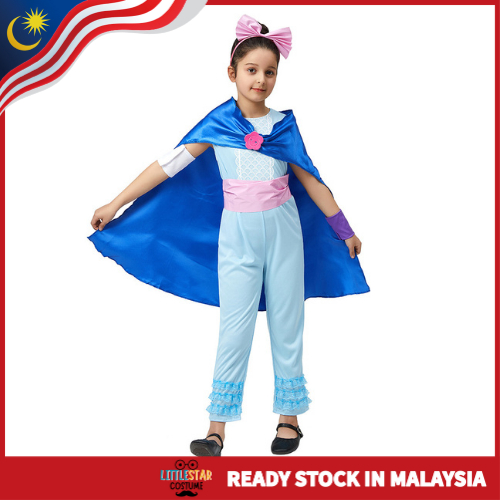 เครื่องแต่งกาย Bo Peep สําหรับเด็ก – ชุดเดรสคอสเพลย์สีฟ้าพาสเทลสําหรับ Halloween & Party