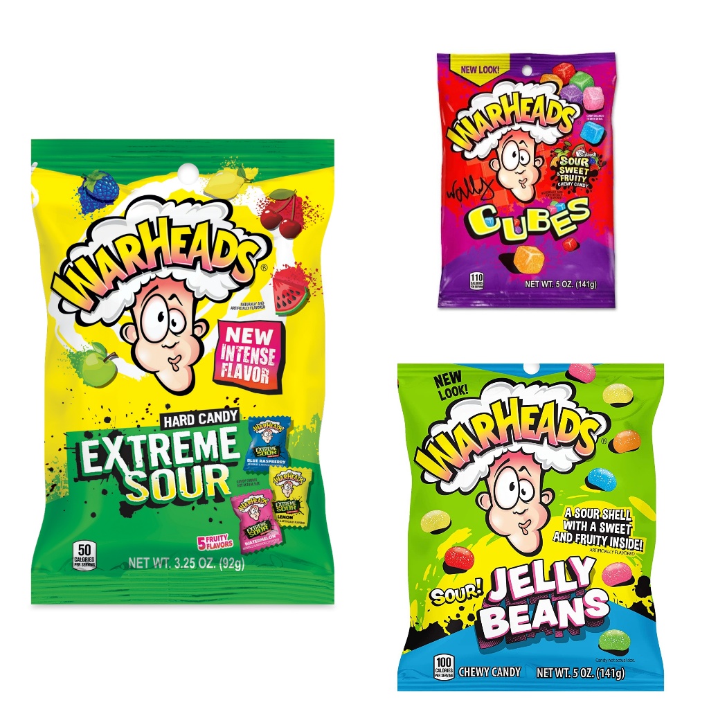 Warheads Sour Sweet Fruity / Extreme Sour Hard Candy / Jelly Beans จาก USA - XK