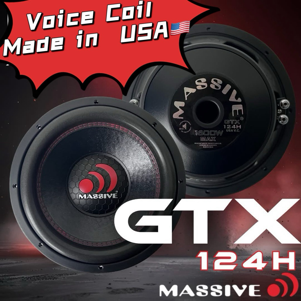 MASSIVE AUDIO WOOFER GTX124H 12" 700 วัตต์ RMS DUAL 4 OHM รถ SUBWOOFER