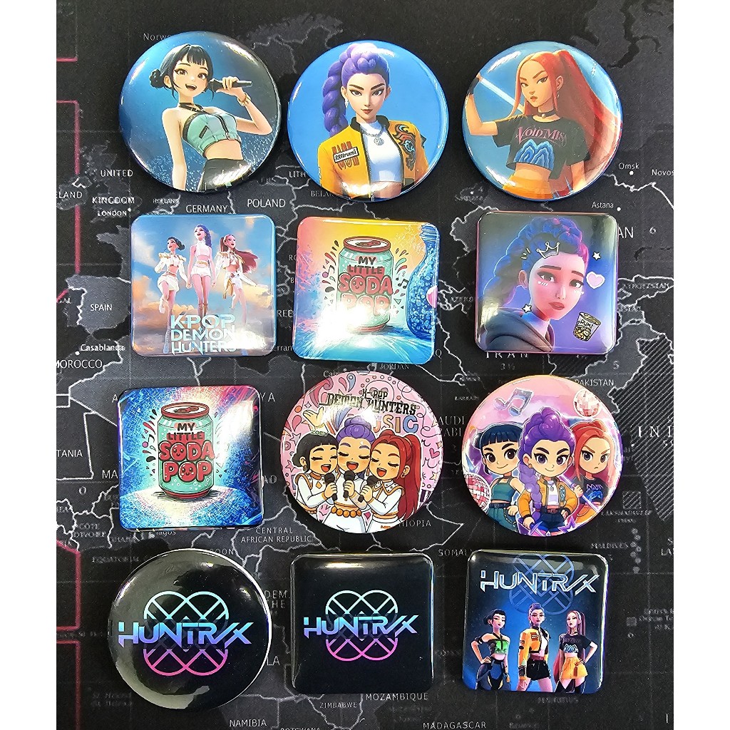 คุณภาพสูงปุ่ม Badge Square Badge KPop Demon Hunter K-Pop Demon Hunter KPDH 58 มม.50 มม.