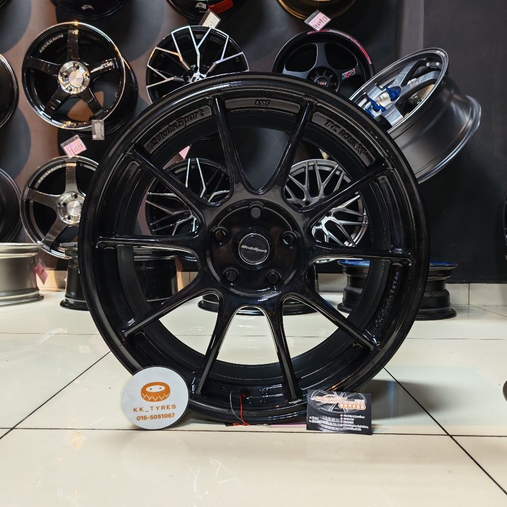 [1PC] New Sport Rim 18 นิ้ว TC105X 18X8.5JJ ET38 5H113 แก้วสีดํา