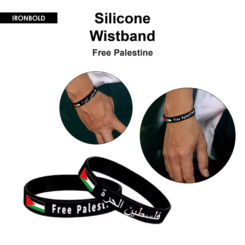 สายรัดข้อมือซิลิโคน Palestians / สายรัดข้อมือ Palestine / Gelang Getah Palestin