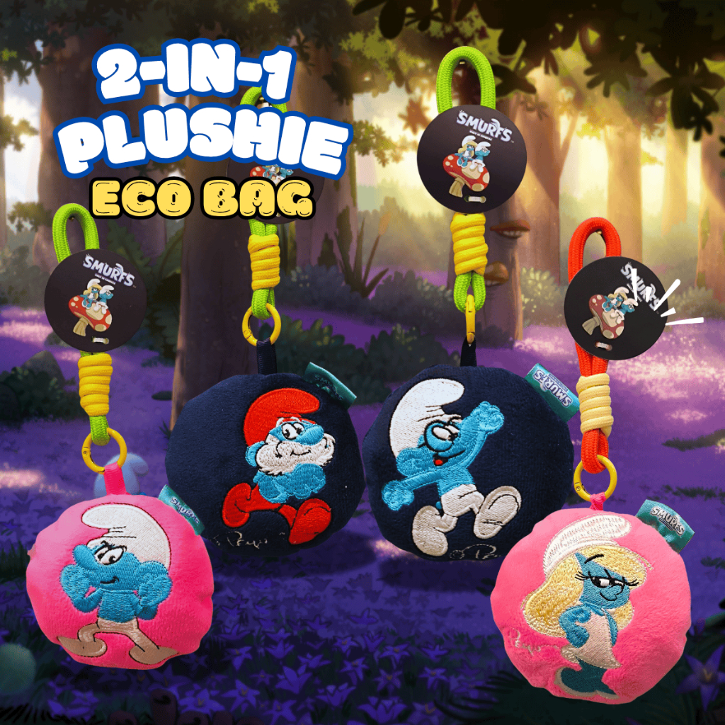 2-In-1 Plushie Bag/Smurfs Bag/ กระเป๋าพวงกุญแจ/Smurfs Series Bag/