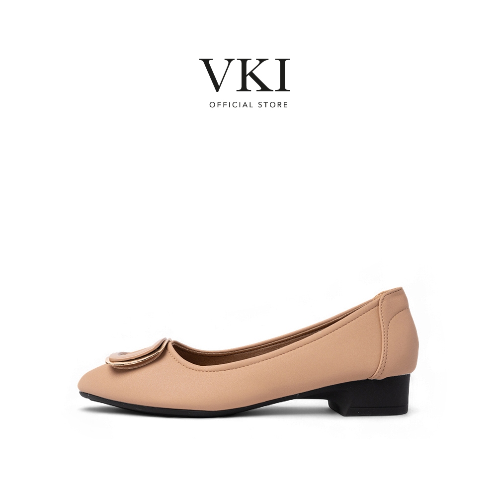 VKI รองเท้าส้นเตี้ยสวมใส่สบายอย่างเป็นทางการของผู้หญิง -V2436-QY02SV-6-KHAKI