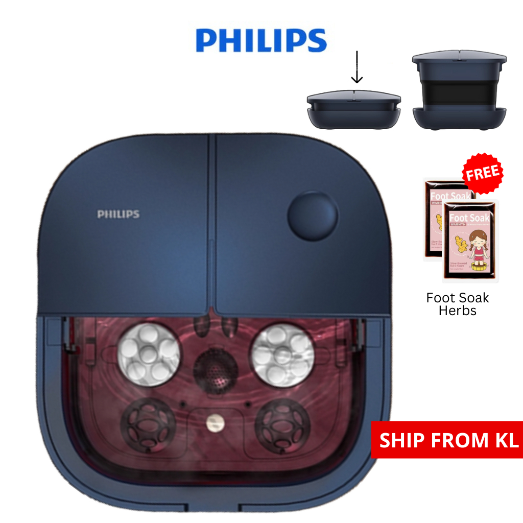 PHILIPS อ่างแช่เท้าแบบพับได้ PPM5103F เครื่องนวดเท้า นวดเท้าสปาเท้า 泡 ไฟฟ้า 自桶 加 마