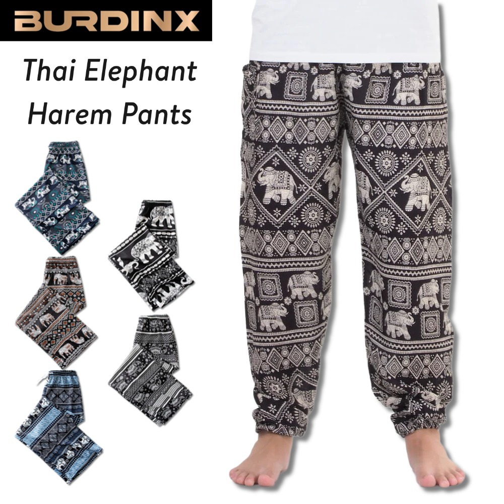 Thai Elephant Casual Pants Boho Style Unisex