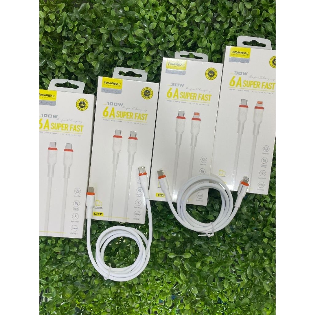 Pavareal 100W/30W PD USB-C 6A Super Fast สาย PVC Q55CTC/Q55PD 1 เมตร