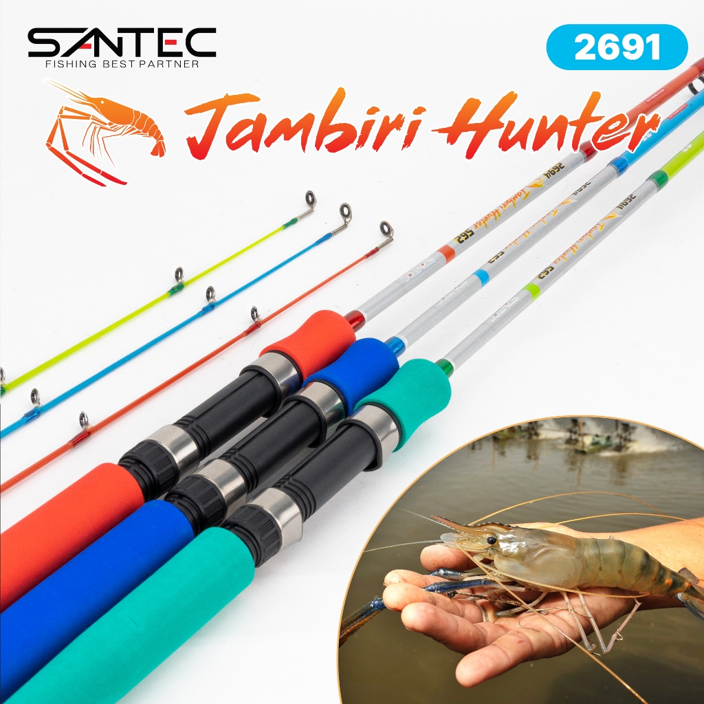 SANTEC - JAMBIRI HUNTER SOLID ROD 2 SECTION PRAWN ROD UDANG