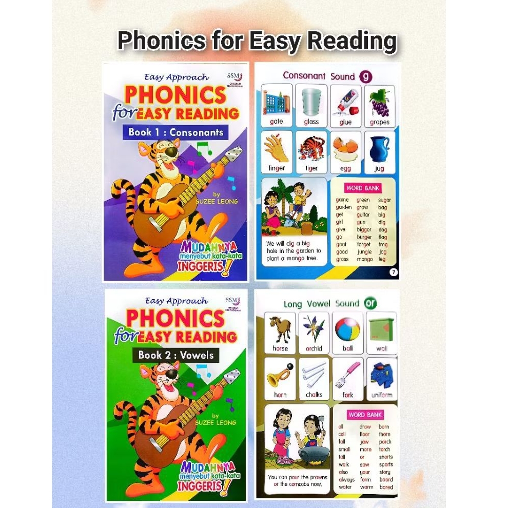 Phonics for Easy Reading: หนังสือ 1& 2(SSM) Consonants Vowels