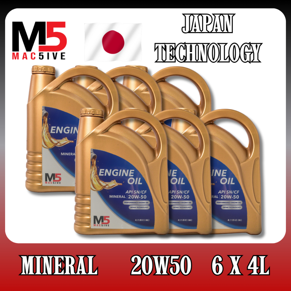 MAC5IVE MINERAL ENGINE OIL 20W-50 - BUNDLE PACK ( 6 X 4000ML)
