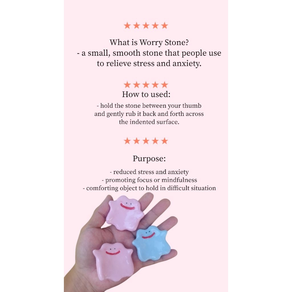 Pokemon Ditto Worry Stone Polymerclay