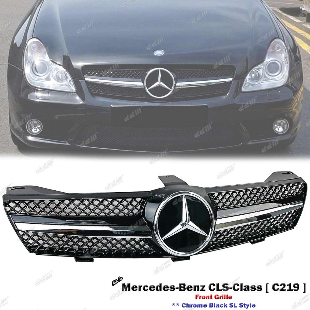 กระจังหน้า Chrome SL สําหรับ Mercedes Benz C219 CLS-Class CLS350 CLS500 2005-2008