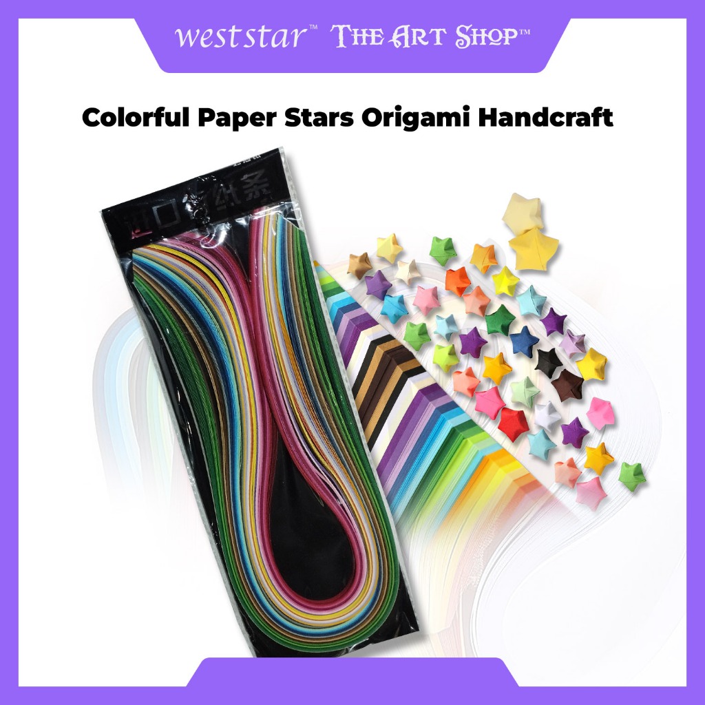 [WE-ARTS] Star Paper Strips กระดาษสีสันสดใสดาว Origami Paper Handcraft Origami Paper 星纸 Kertas สําหร